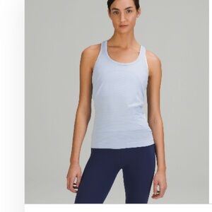 NWOT Womens lululemon swiftly tank blue linen